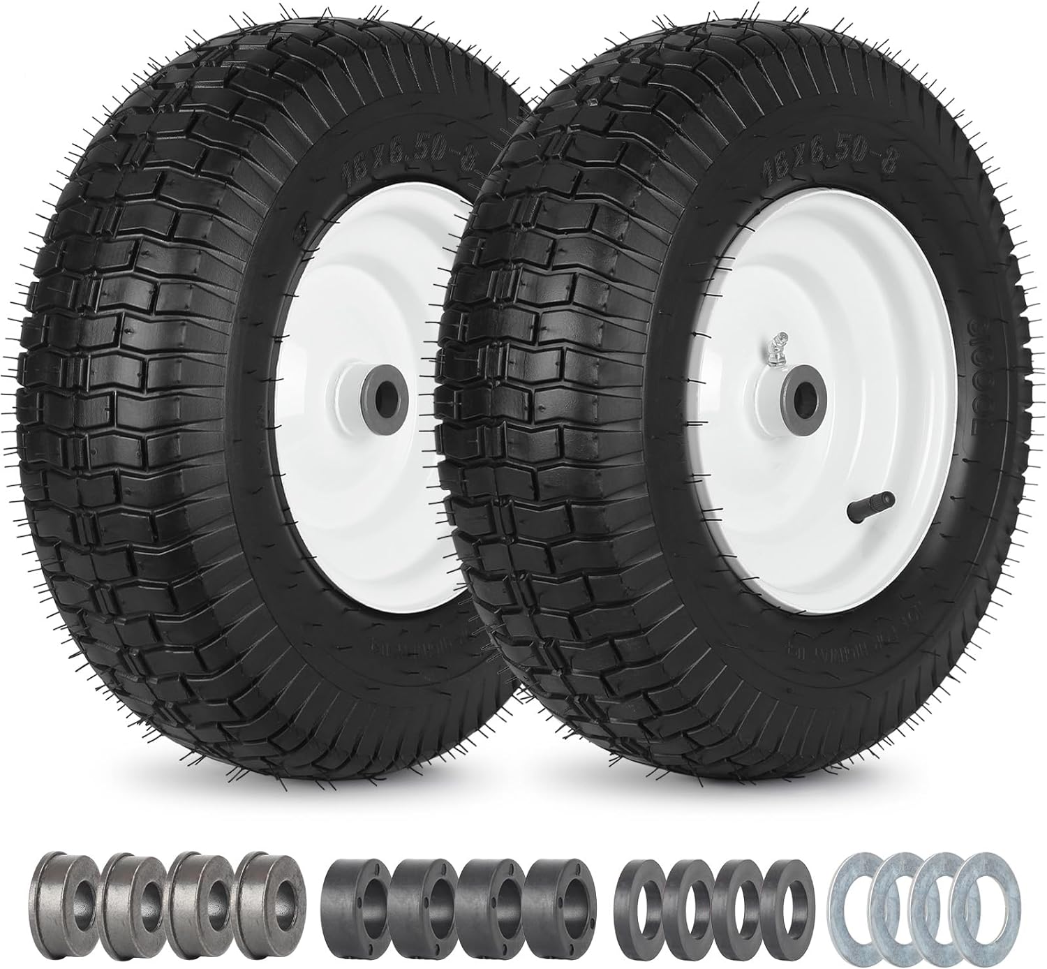 16x6.50-8 Riding Lawn Mower Rubber Tire and Wheel, 2 Pcs Replacement 16x6.5-8nhs...
