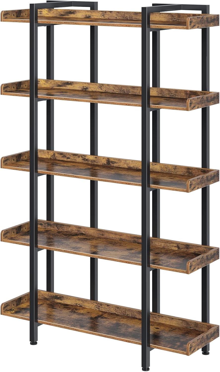 Rolanstar Bookshelf 5-Tier, 68.9’’H Industrial Boo...
