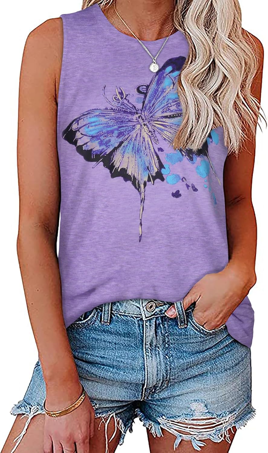JOELLYUS Womens Tank Tops, Special Summer Casual Sleeveless Top, Innovative Loos...