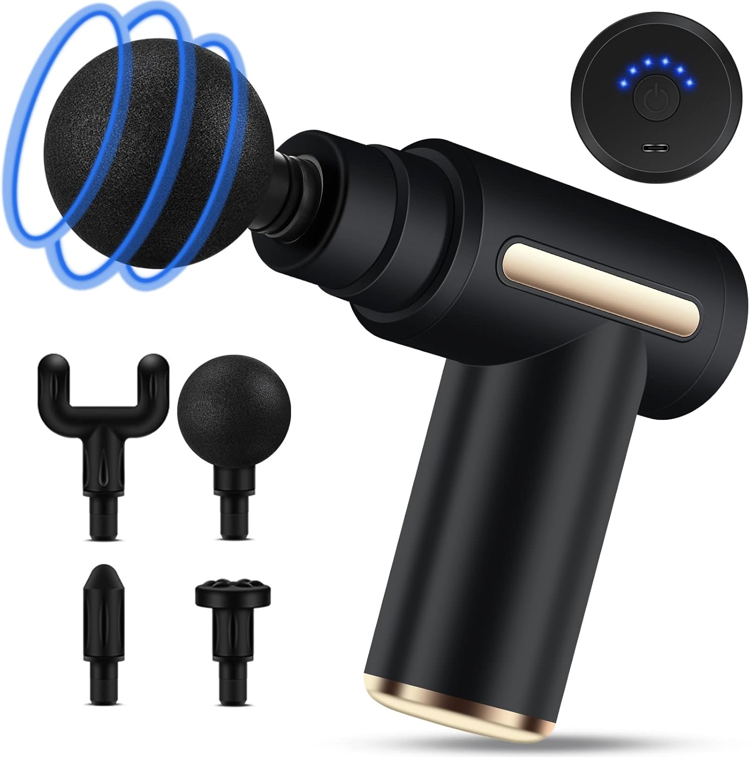 Uplayteck Mini Massage Gun Deep Tissue - Portable 6 Speeds Handheld Muscle Massa...