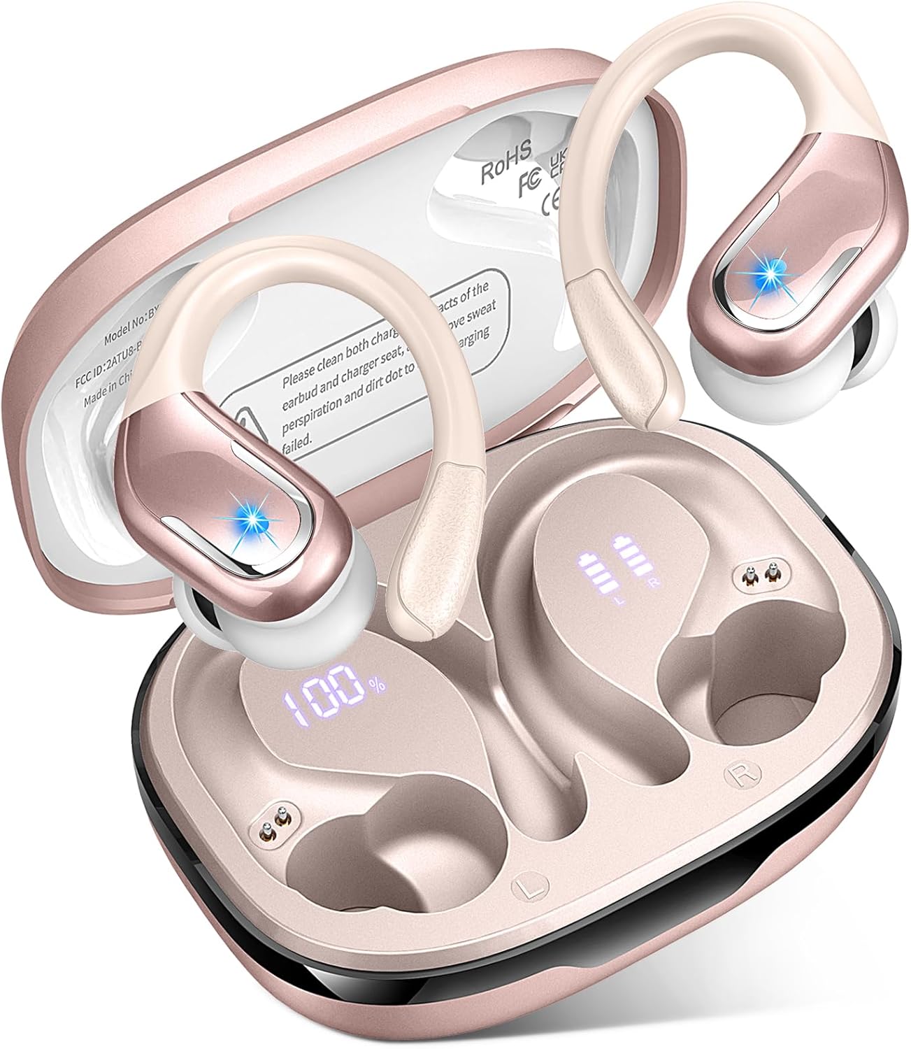 Wireless Earbuds, Bluetooth 5.3 Headphones with 4 ENC Noise Cancelling Mic, 75H...