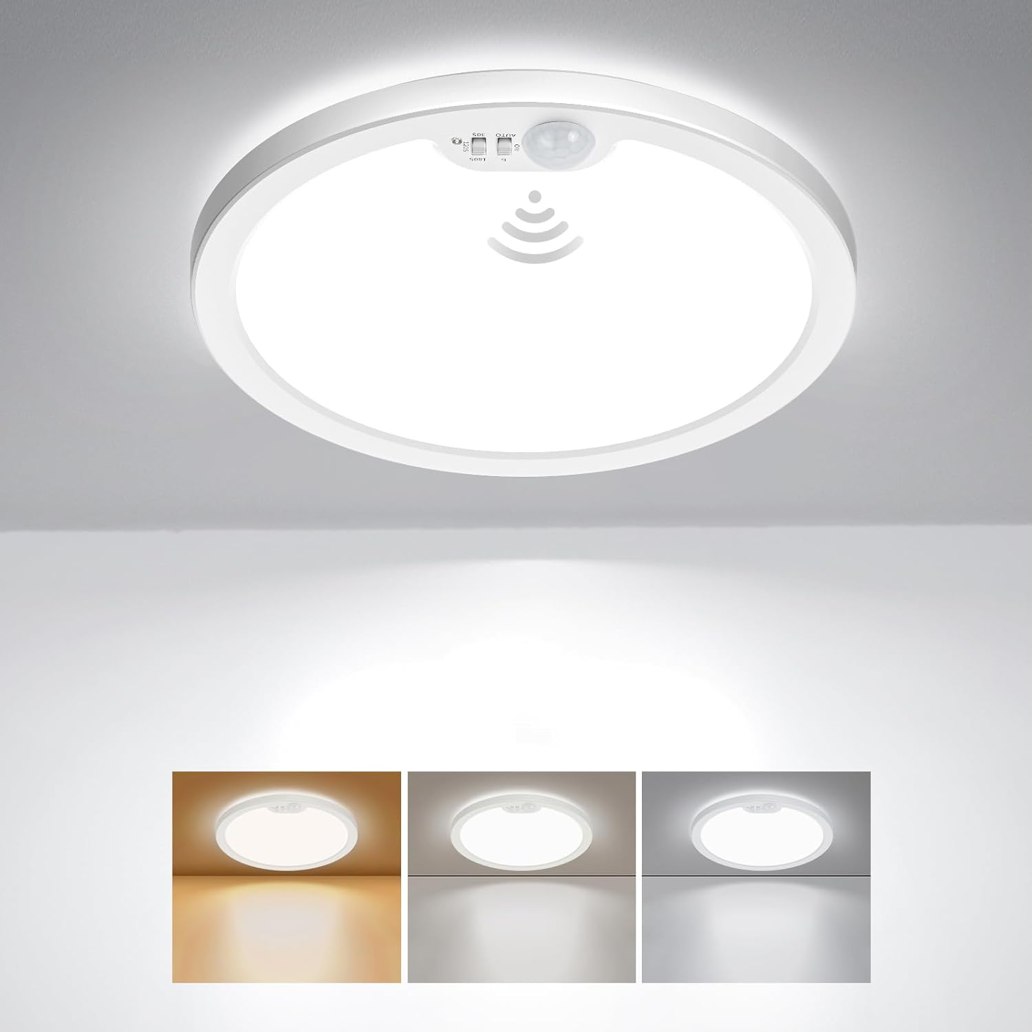 BLNAN Motion Sensor Ceiling Light Wired, 8.7 Inch 3000K 4000K 5000K Selectable L...