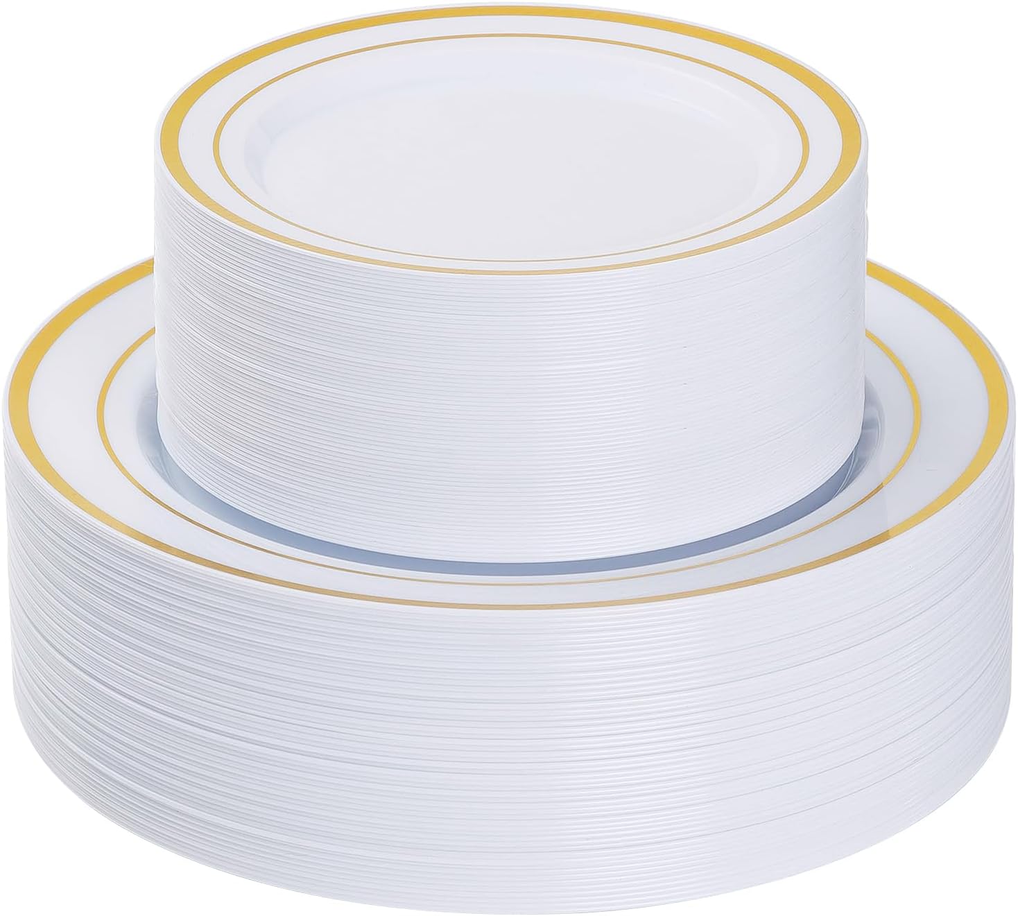 Goodluck 120PCS Gold Plastic Plates, Heavy Duty Disposable Gold Plates with 60 1...