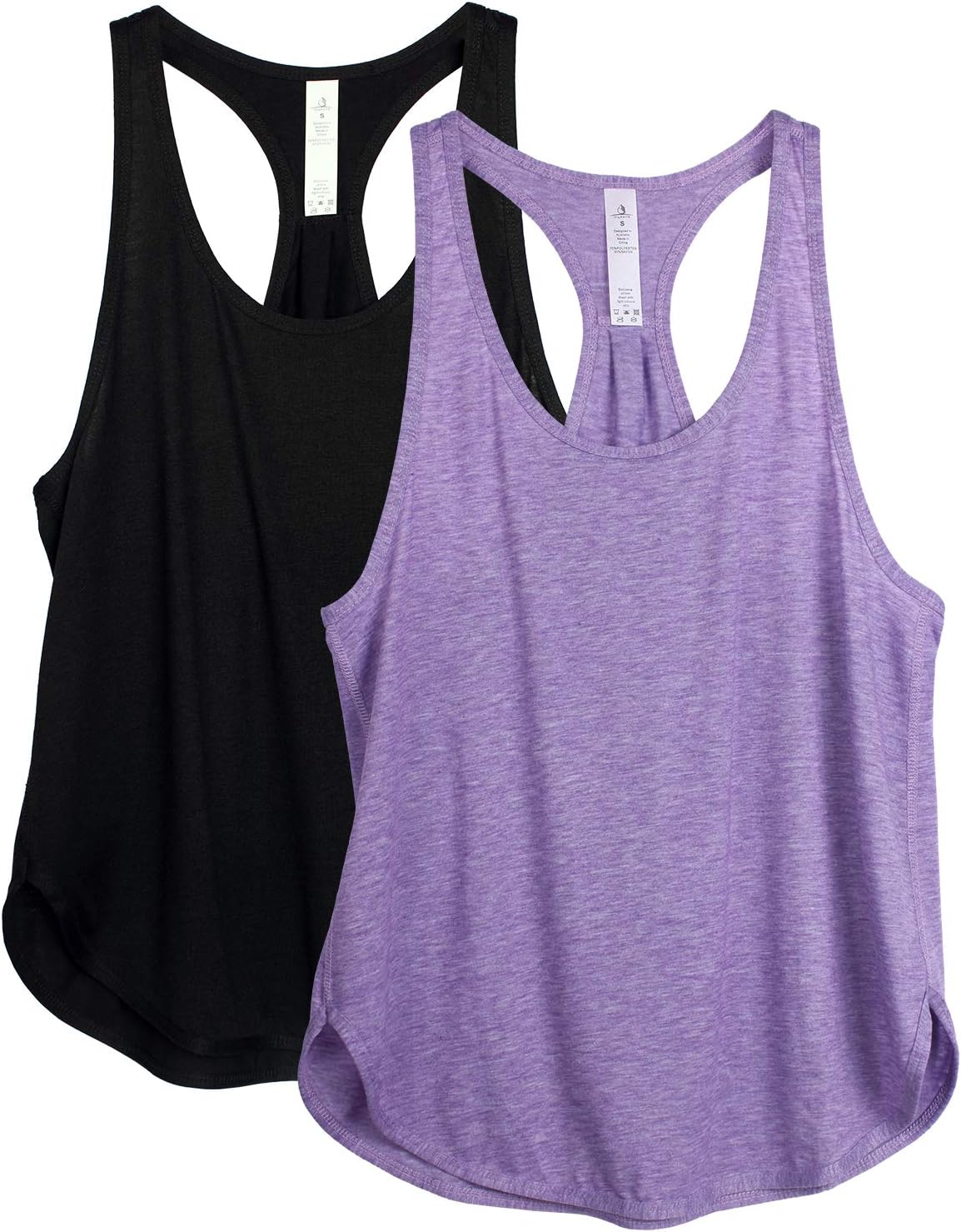 icyzone Workout Tank Tops for Women - Athletic Yoga Tops, Racerback Running Vest...