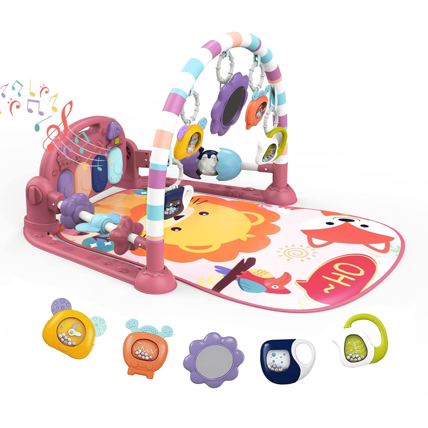 dearlomum Baby Play Mat Baby Gym,Funny Play Piano Tummy Time Baby Activity Mat w...