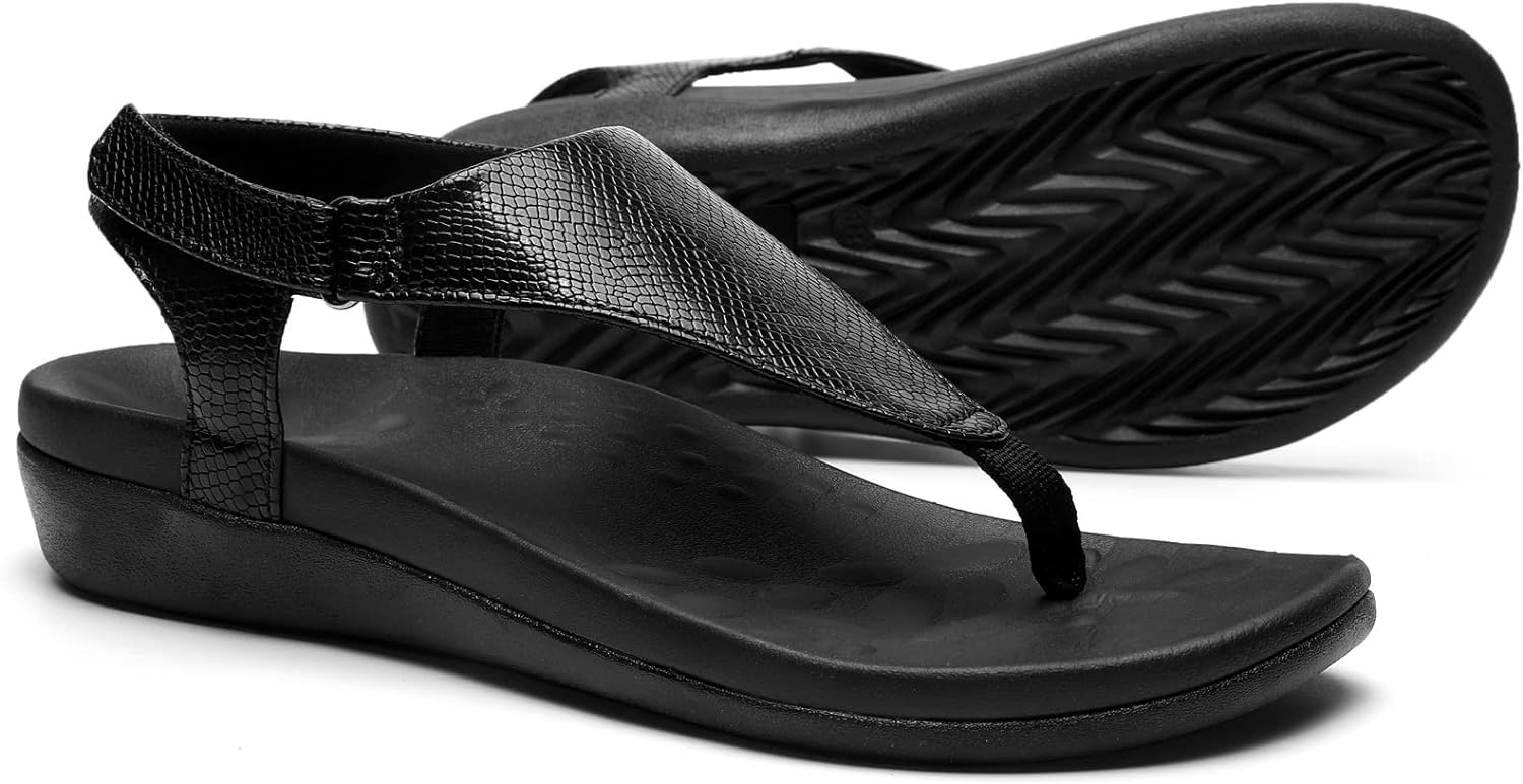 UTENAG Womens Arch Support Sandals Orthotic Adjustable Thong Flip Flops Shoes 8...