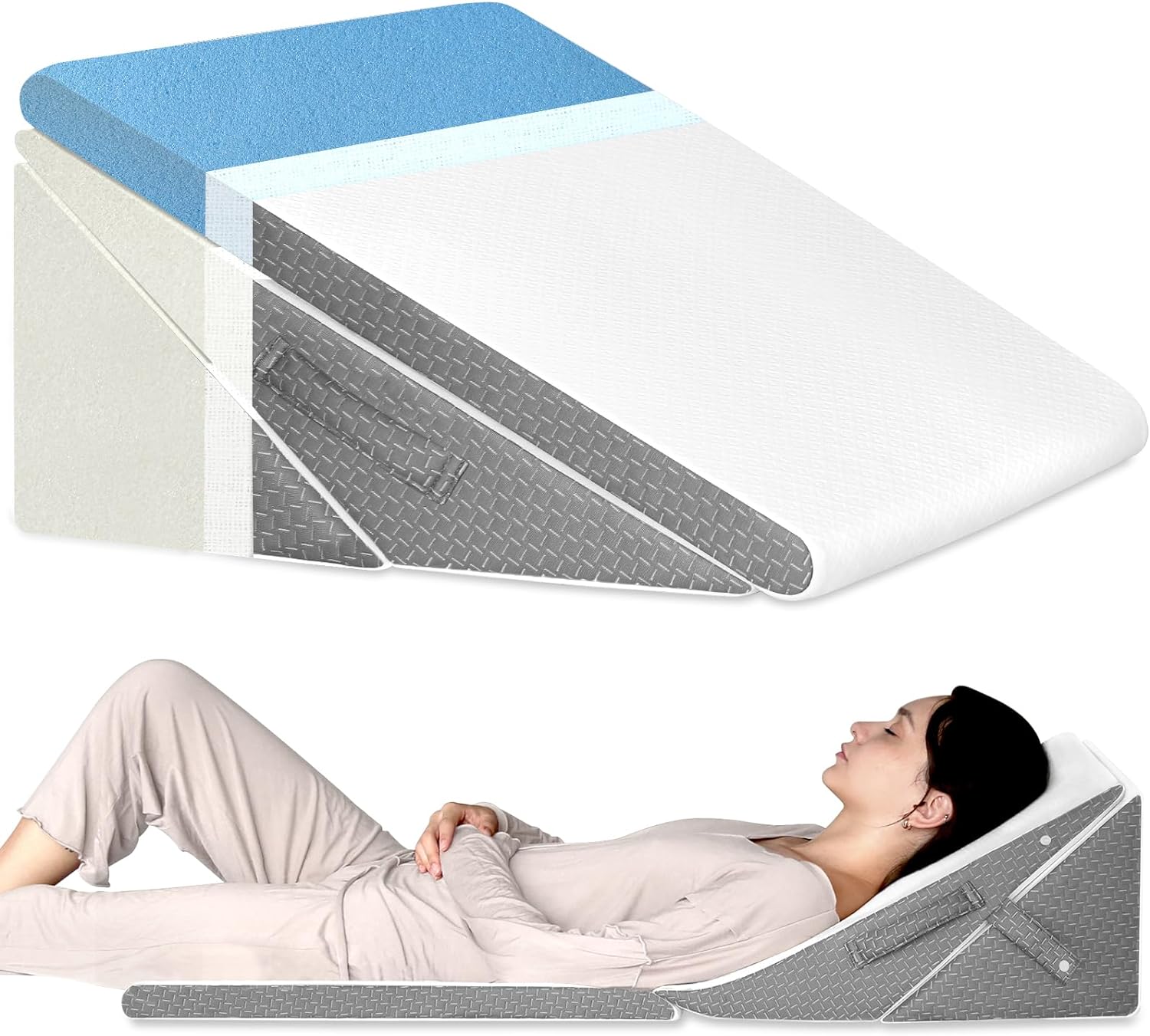 Bed Wedge Pillow, Special Pillow for Sleeping, Innovative Pillow with 7.5 Inch H...