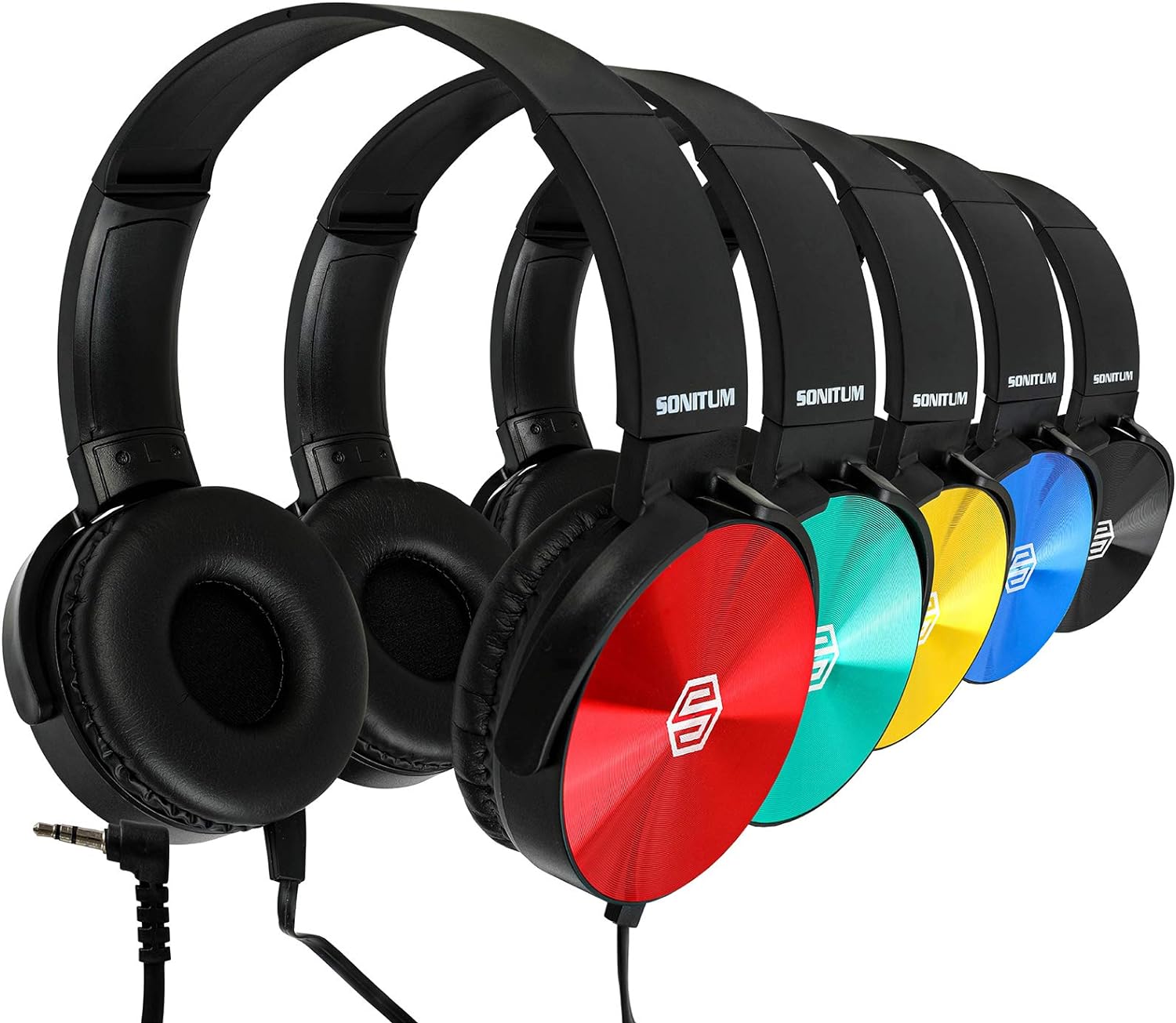 Kids Headphones Bulk 5 Pack, Student On Ear Color Varieties, Comfy Swivel Earpho...