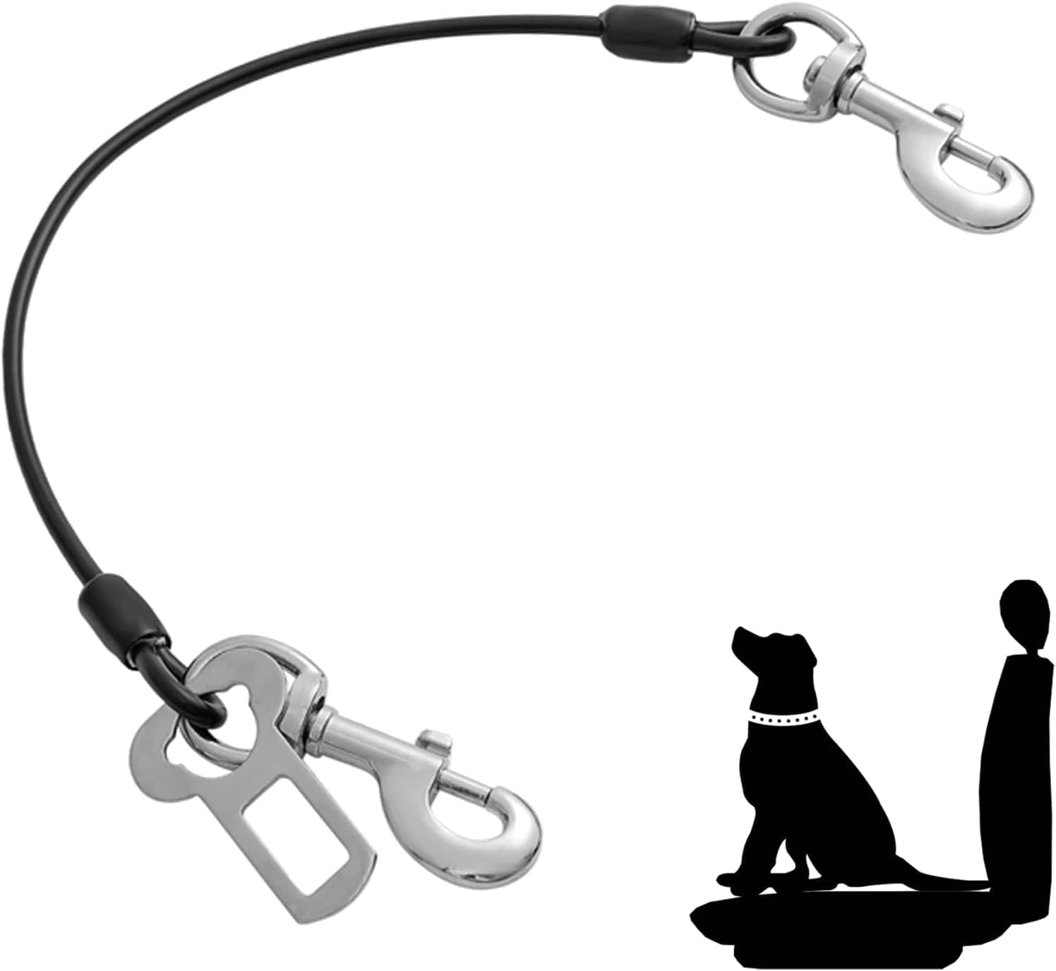 Mi Metty Dog Car Seat Belt, Dog Car Harnesses Chew Proof Steel Rope Cable, Water...
