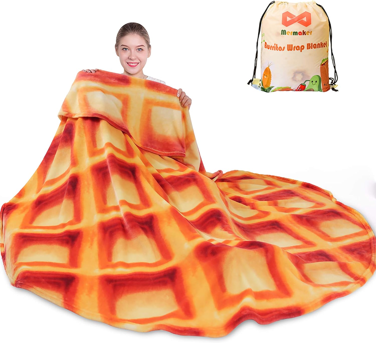 Special Mermaker Waffles Blanket 2.0, Unique Double Sided Blanket 80 Inches for...