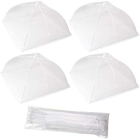 Cymax 4 Pack Large and Strong Pop Up Mesh Screen Food Cover Tent,17 Inches Reusa...