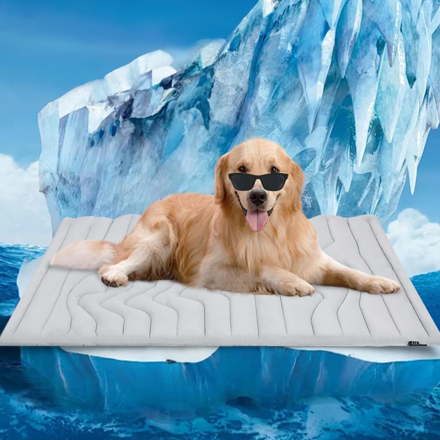 ZonLi Dog Cooling Mat, 48" x 28"Medium, Cooling Pad Reversible (Cool & Warm), Pe...