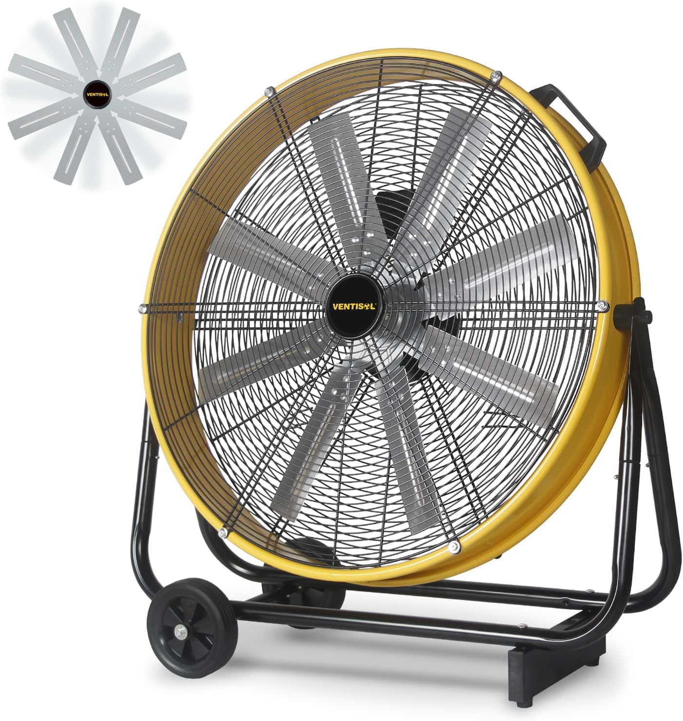 VENTISOL 24 Inch Industrial Floor Drum Fan, 8600 CFM Heavy Duty Floor Fan 3-Spee...