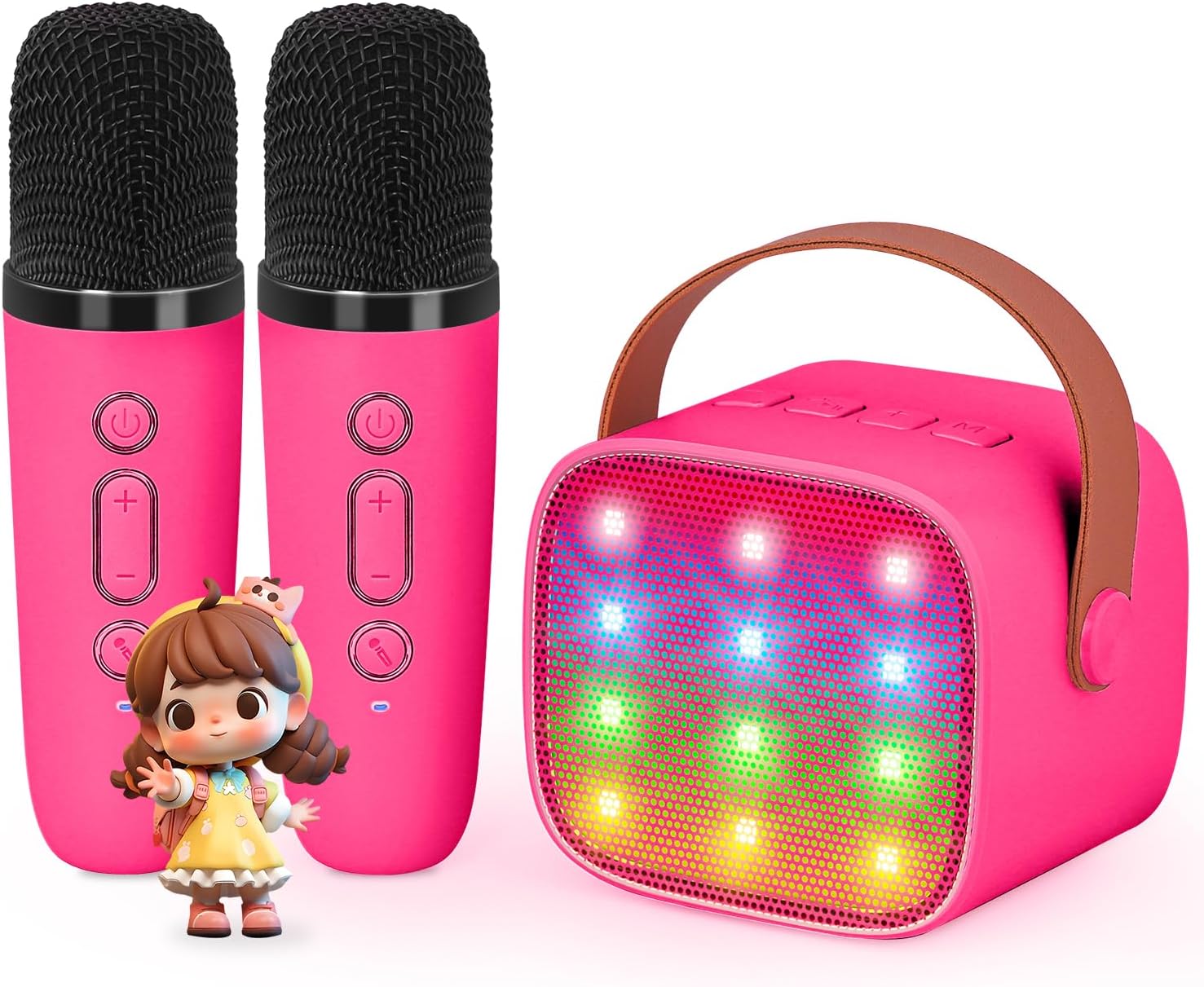 Mini Karaoke Machine, Special Bluetooth Speaker with 2 Wireless Microphones for...