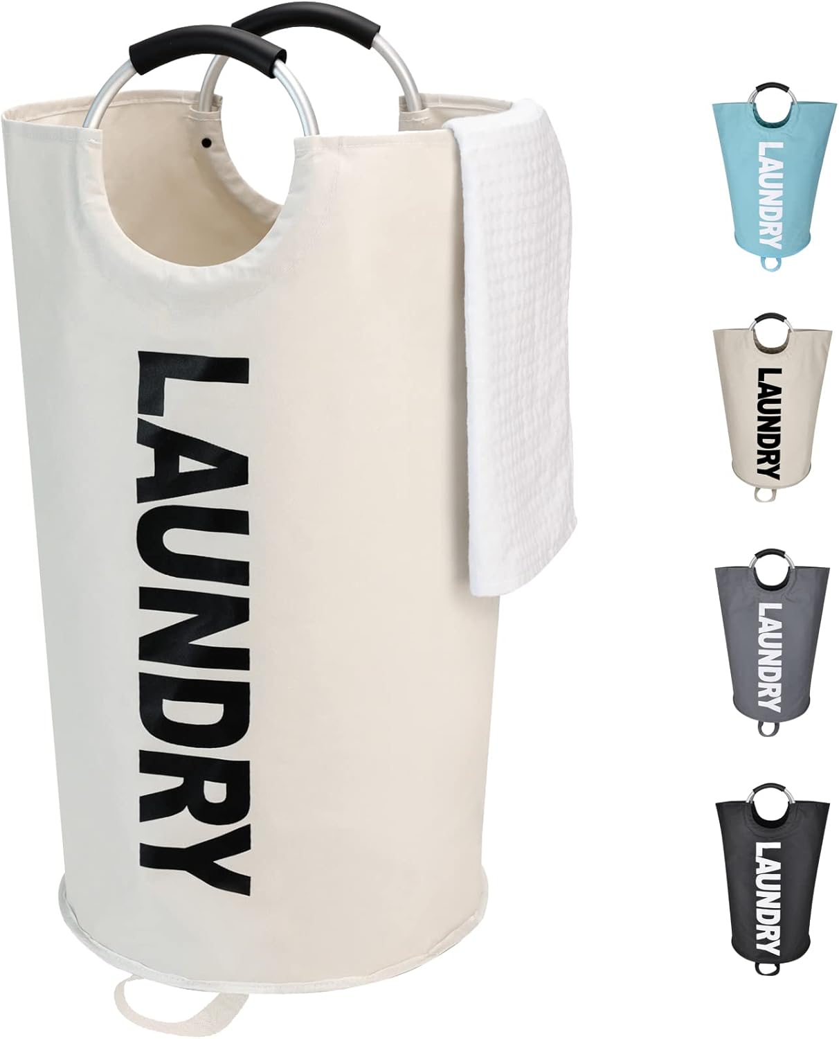 Maxsilan 90L Large Laundry Basket, Freestanding Tall Clothes Hamper, Collapsible...
