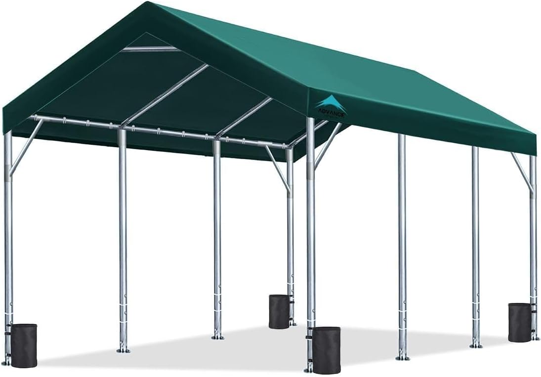 ADVANCE OUTDOOR 12x20 ft Heavy Duty Carport Car Canopy, Special Carport Garage B...