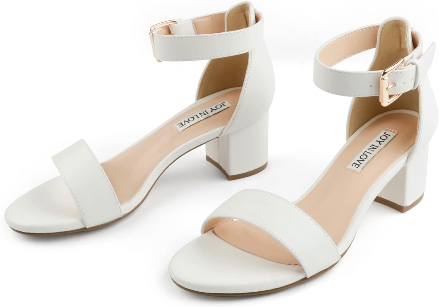 Special JOY IN LOVE Women's Chunky Low Heels, Unique Ankle Strap Sandals, Fashio...