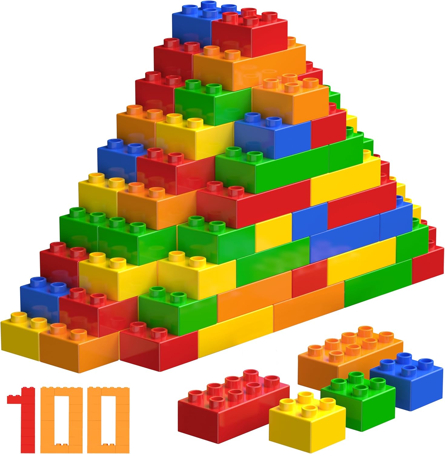 WYSWYG Big Building Blocks Sets for Age 3-5, Large Building Bricks Compatible wi...