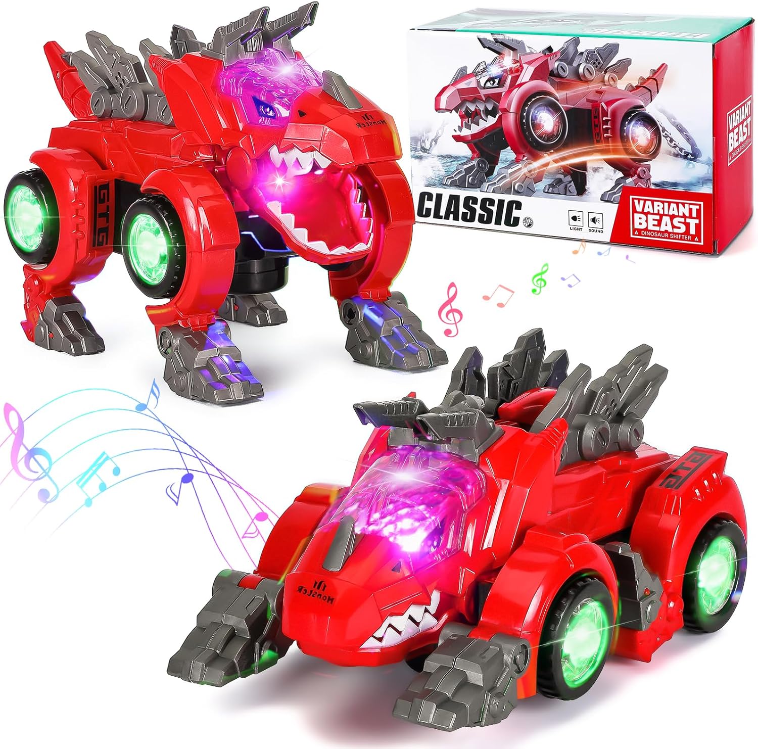 Highttoy Dinosaur Toys for 3-7 Year Old Boys Girls,Automatic Transforming Dino C...