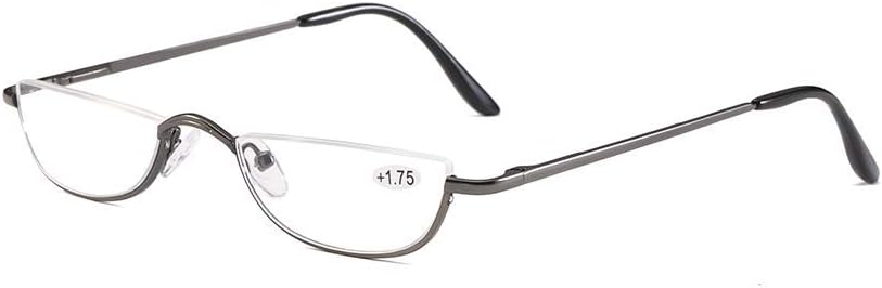 KoKoBin Half Frame Reading Glasses Spring Hinges for Men Women Slim Half Moon Le...
