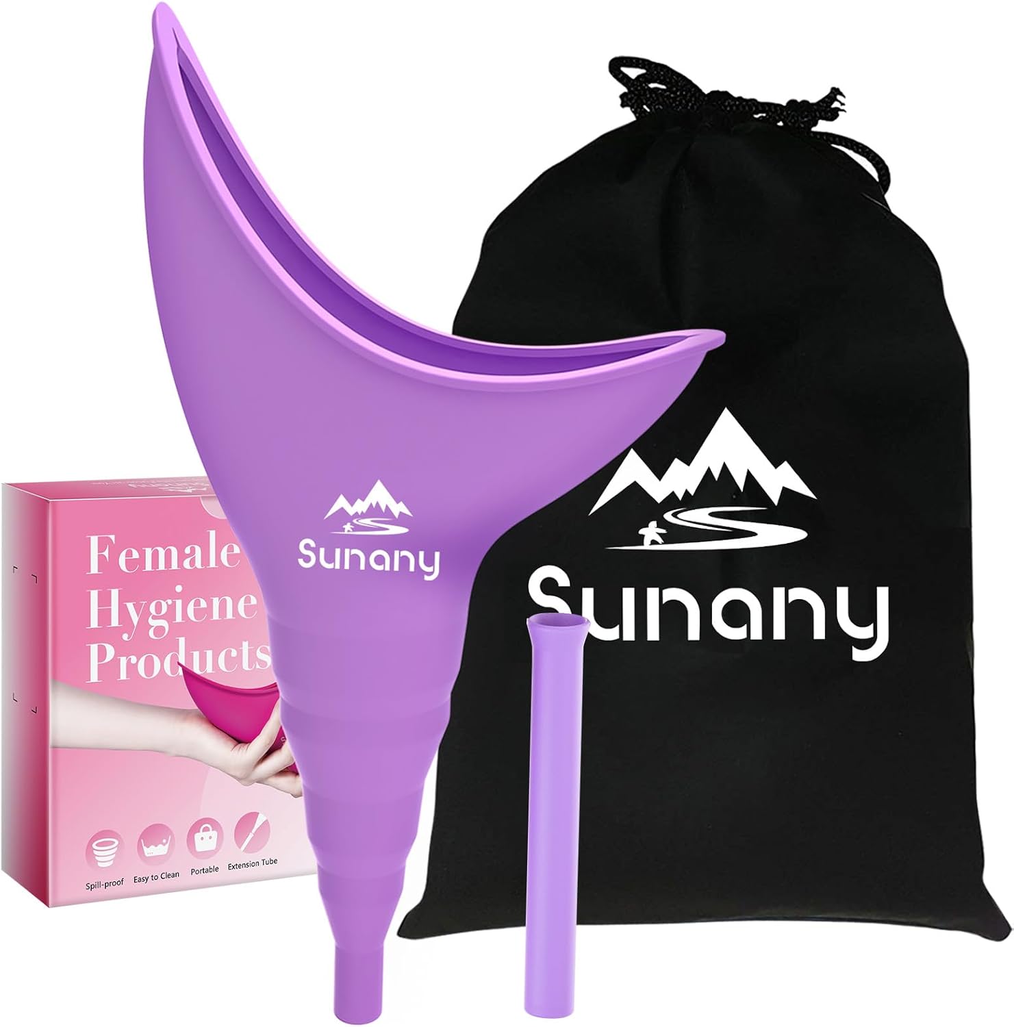 Female Urination Device, Female Urinal Silicone Funnel Urine Cups Portable Urina...