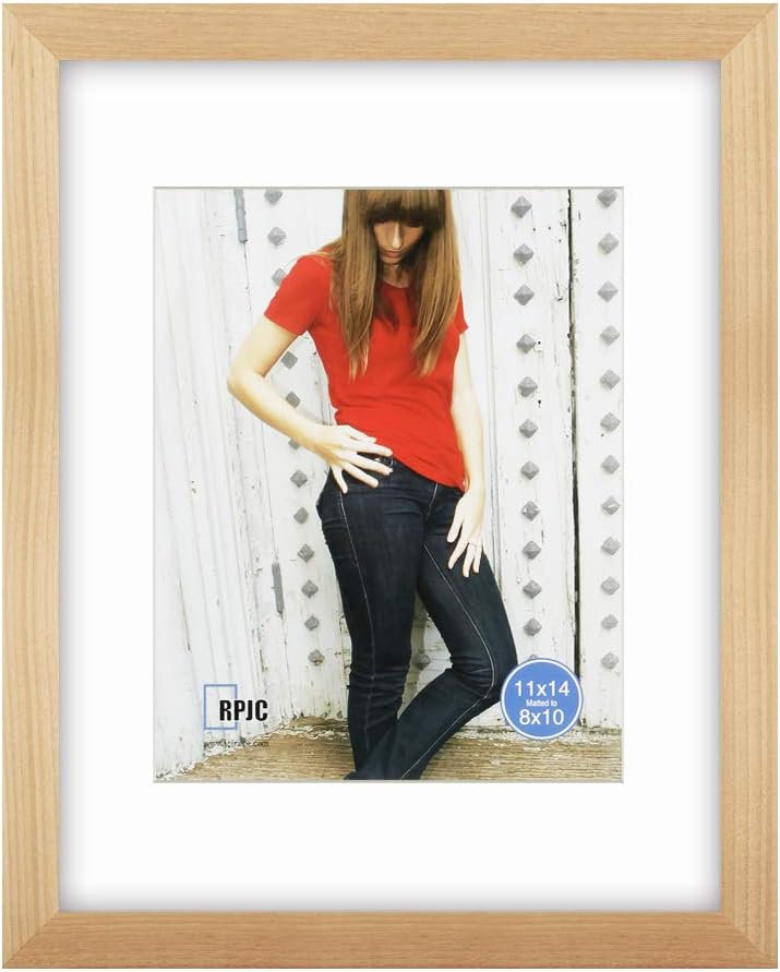 RPJC 11x14 inch Picture Frame Made of Solid Wood and High Definition Glass Displ...