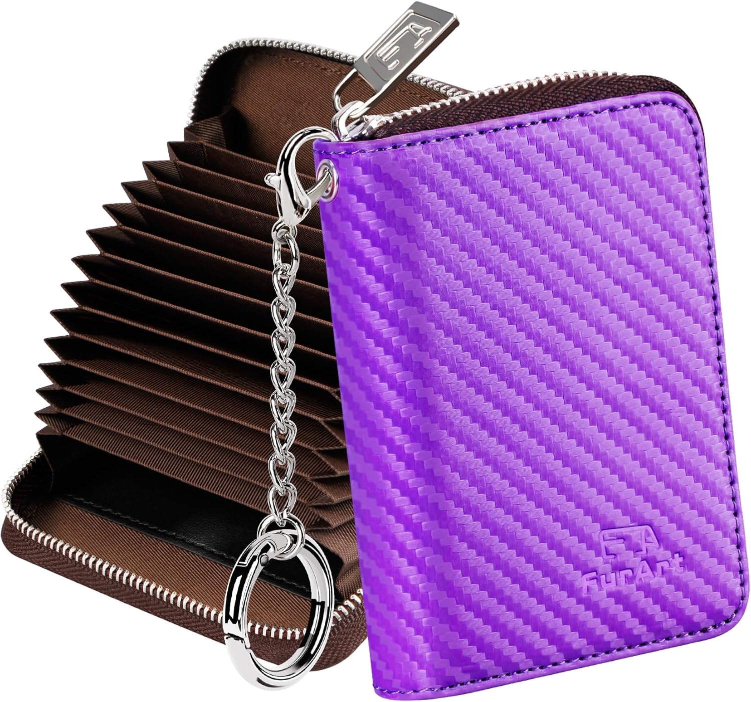 FurArt Credit Card Wallet, Zipper Card Cases Holder for Men Women, RFID Blocking...