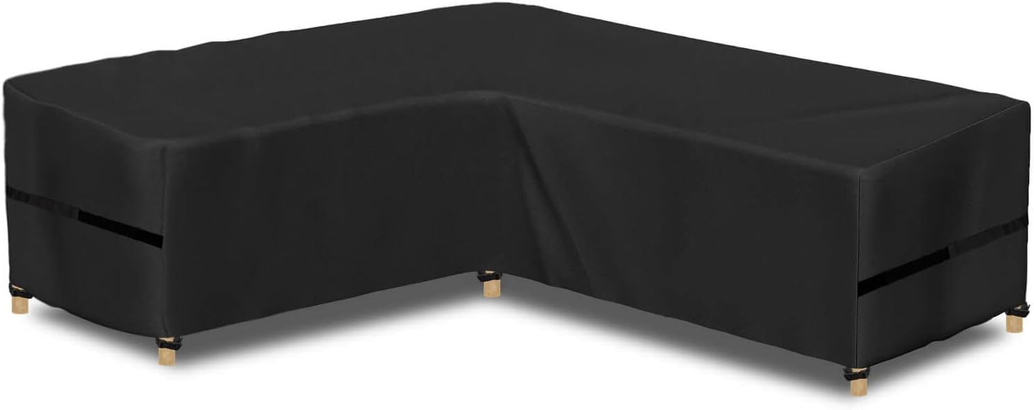 AWNIC garden l shaped sofa cover, rattan corner furniture covers waterproof outd...