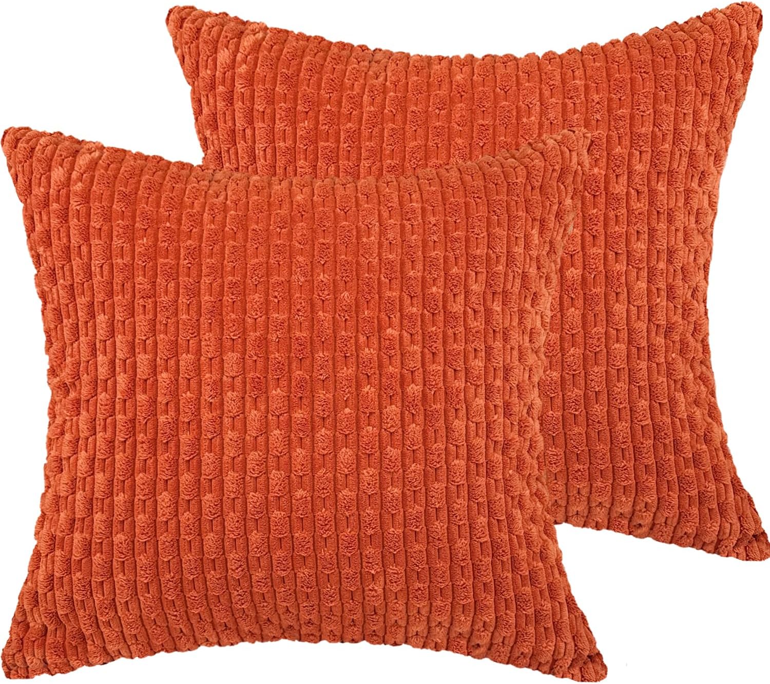 18x18 Throw Pillow Covers Set of 2, Decorative Boho Covers for Bed, Couch Fluffy...
