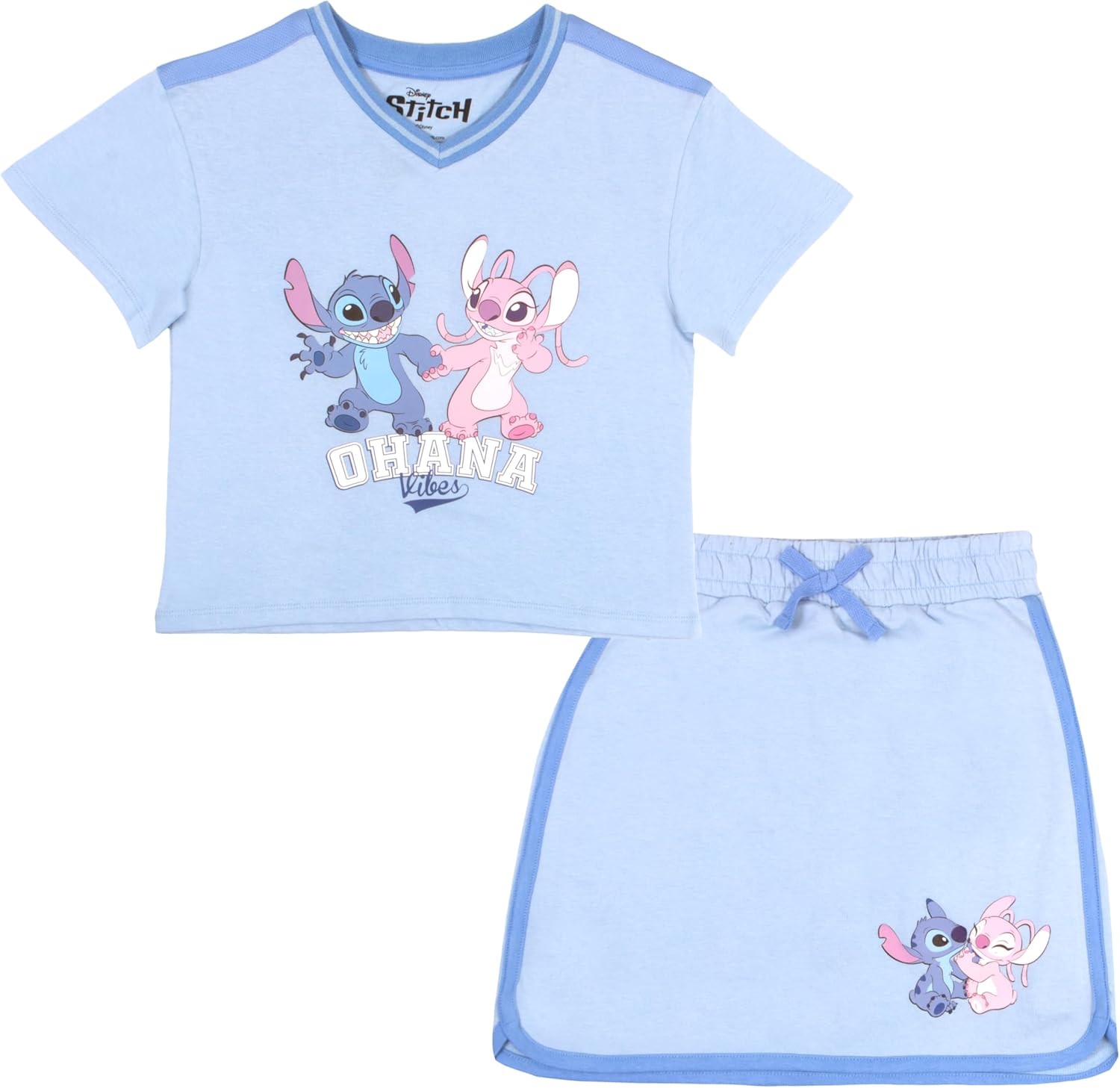 Disney Princess Belle Ariel Tiana Lilo and Stitch Minnie Mouse Girls Skort Set S...