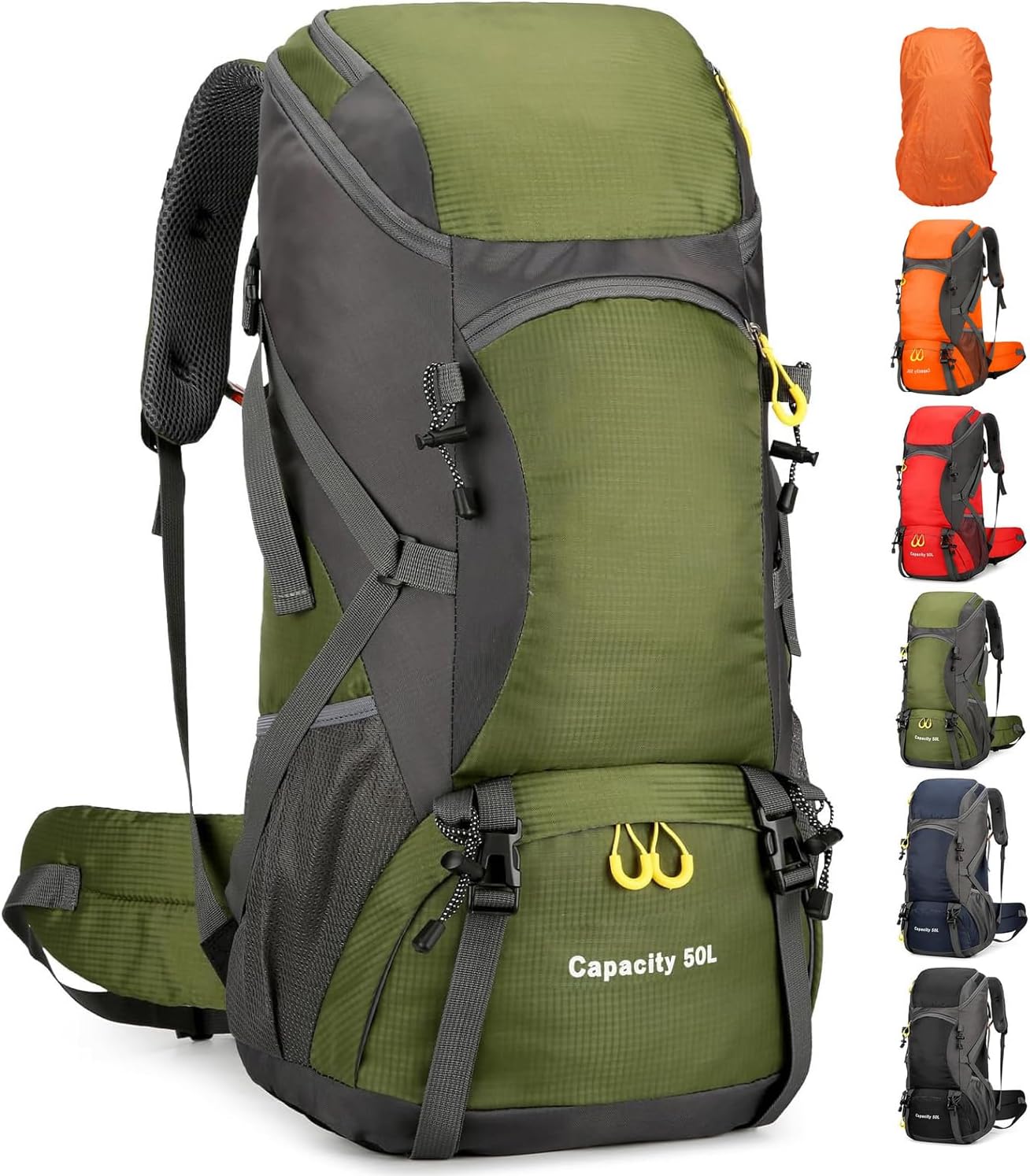 Jianyana Hiking Backpack, Special Waterproof 50L Rucksack, Innovative Foldable D...