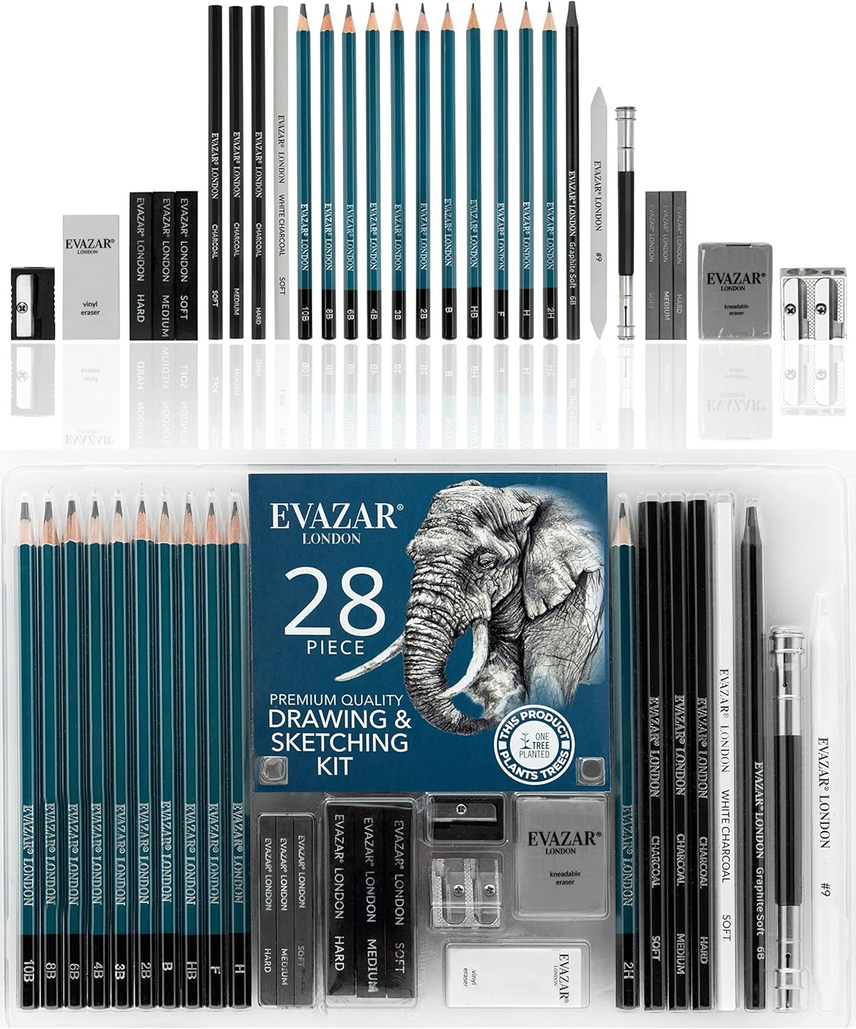 EVAZAR Sketching and Drawing Art Supplies, Artists Set of Drawing Pencils & Sket...