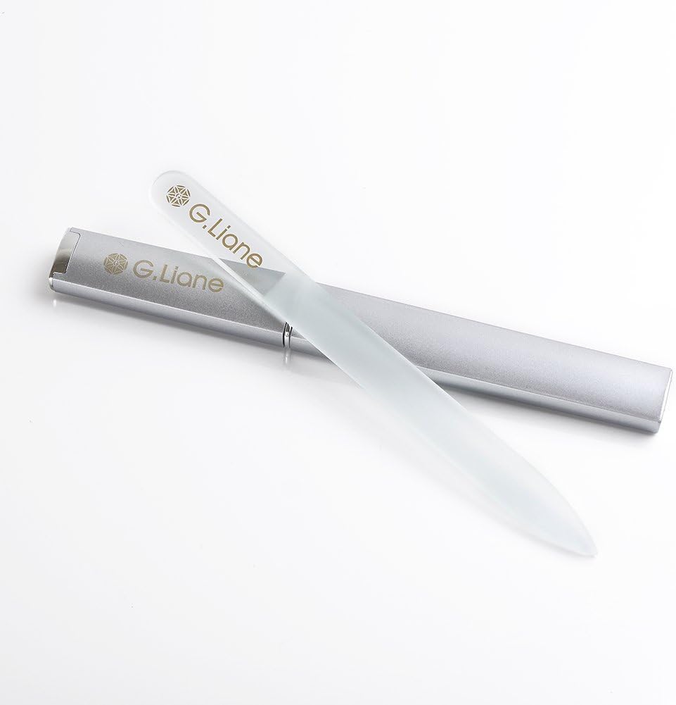 G.Liane Glass Manicure File in Case Shape and Smooth Nail File Tool Nail Care Ki...