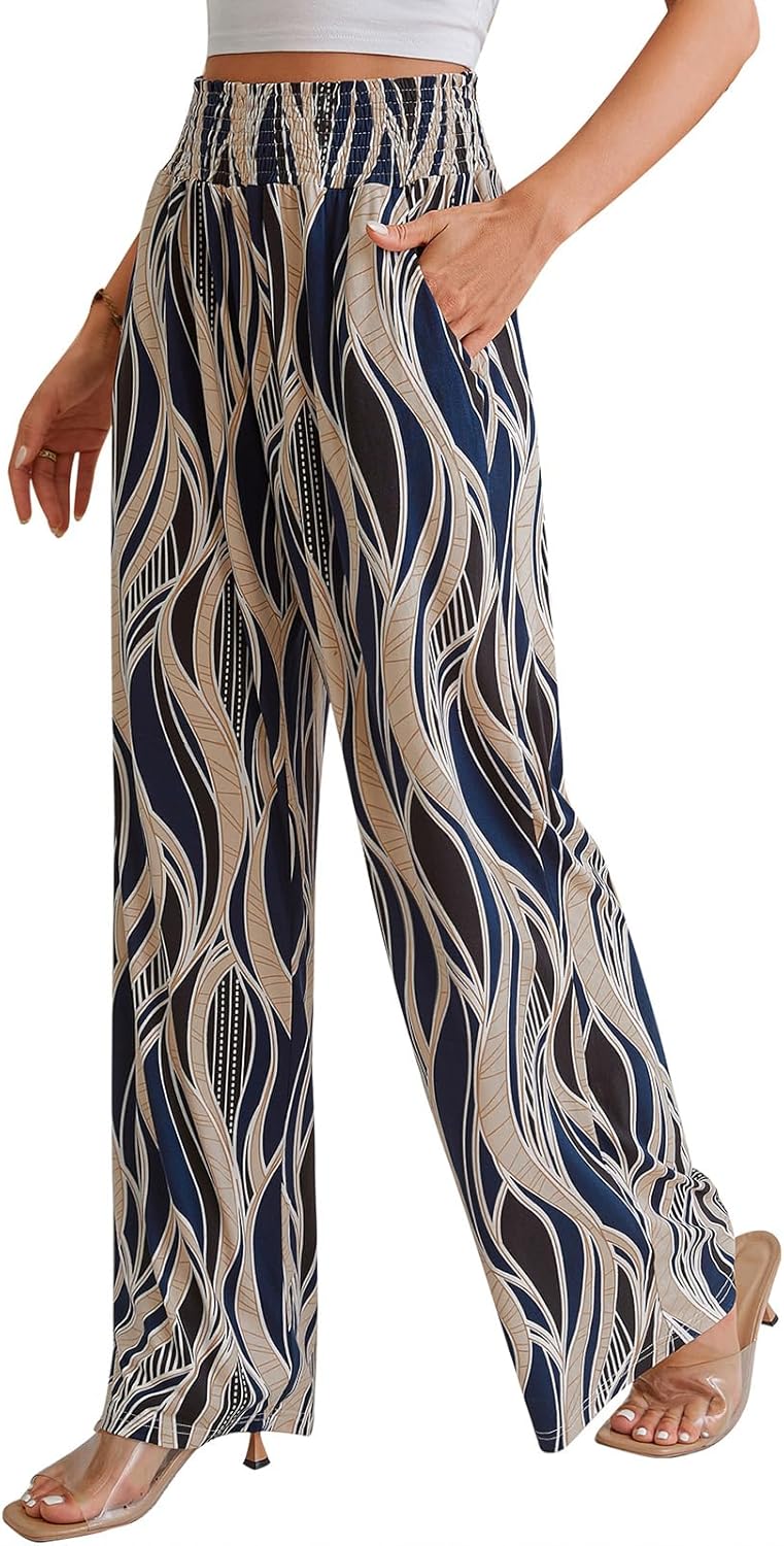 QIANXIZHAN Women's Boho Pants, Wide Leg High Waist Harem Pants Hippie Yoga Cloth...