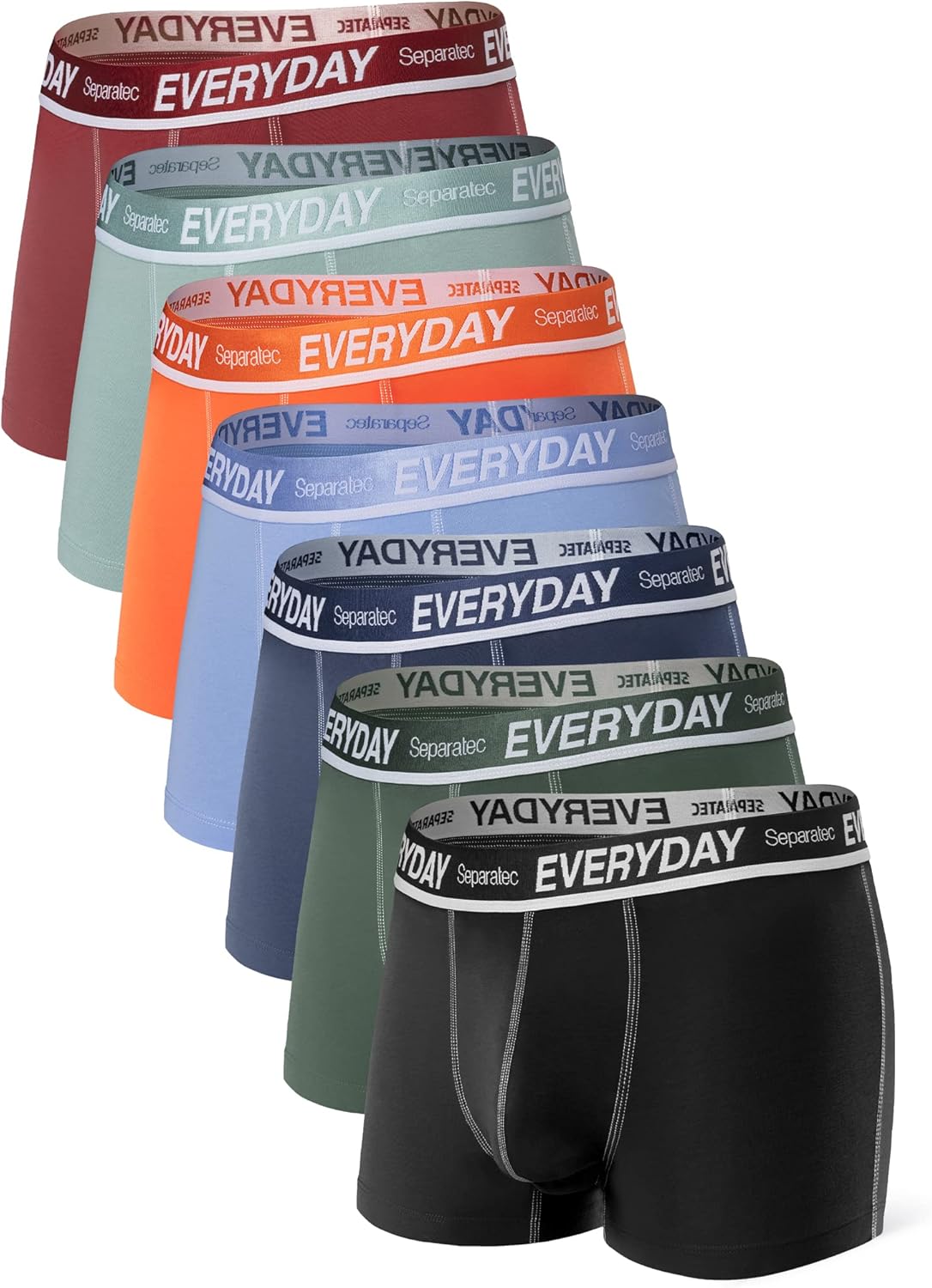 Separatec 7 Pack Men's Boxer Briefs Breathable Soft Cotton Underwear Colorful Ev...