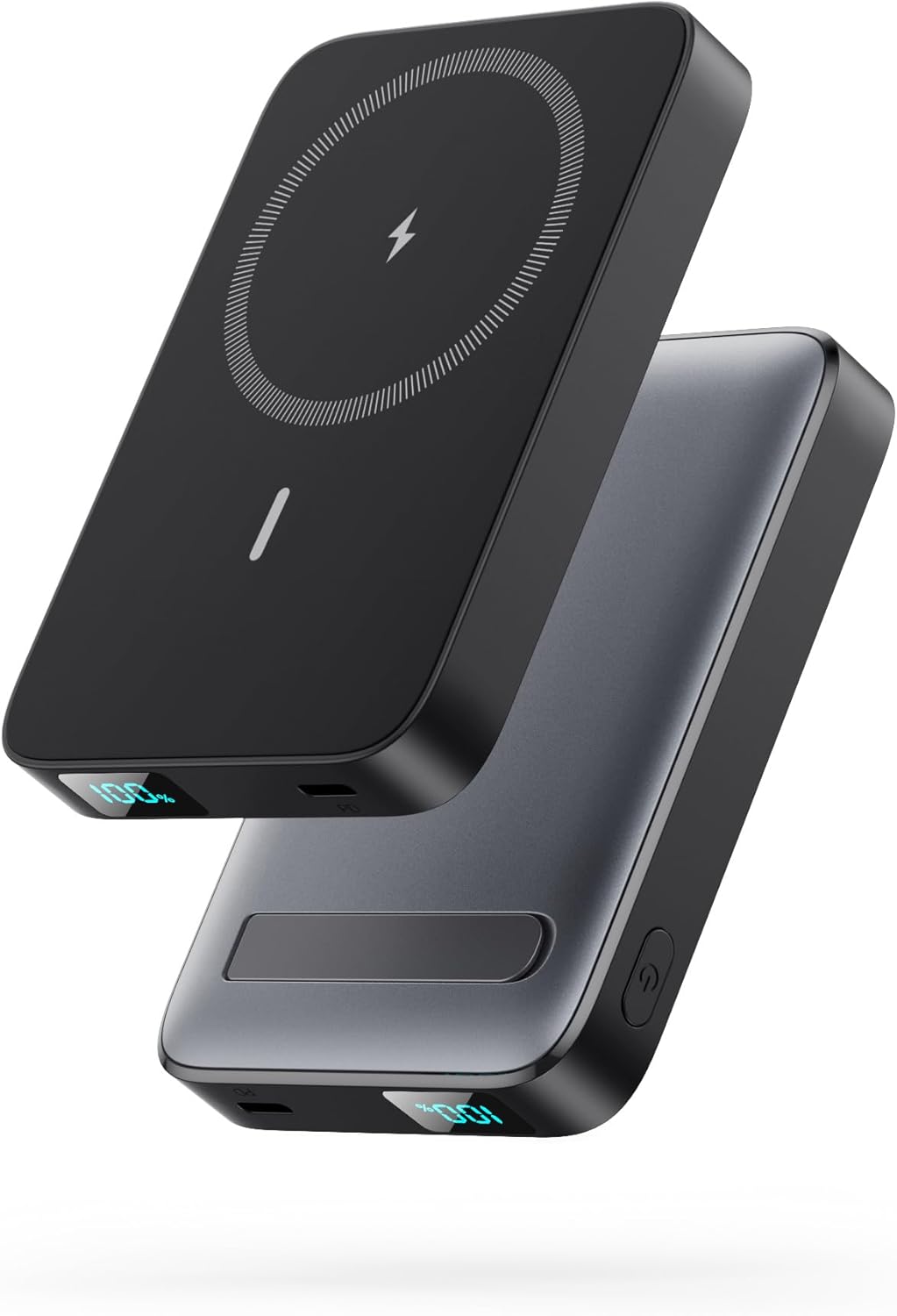 Magnetic Portable Charger 10800mAh Wireless Power Bank with Foldable Stand,LED D...