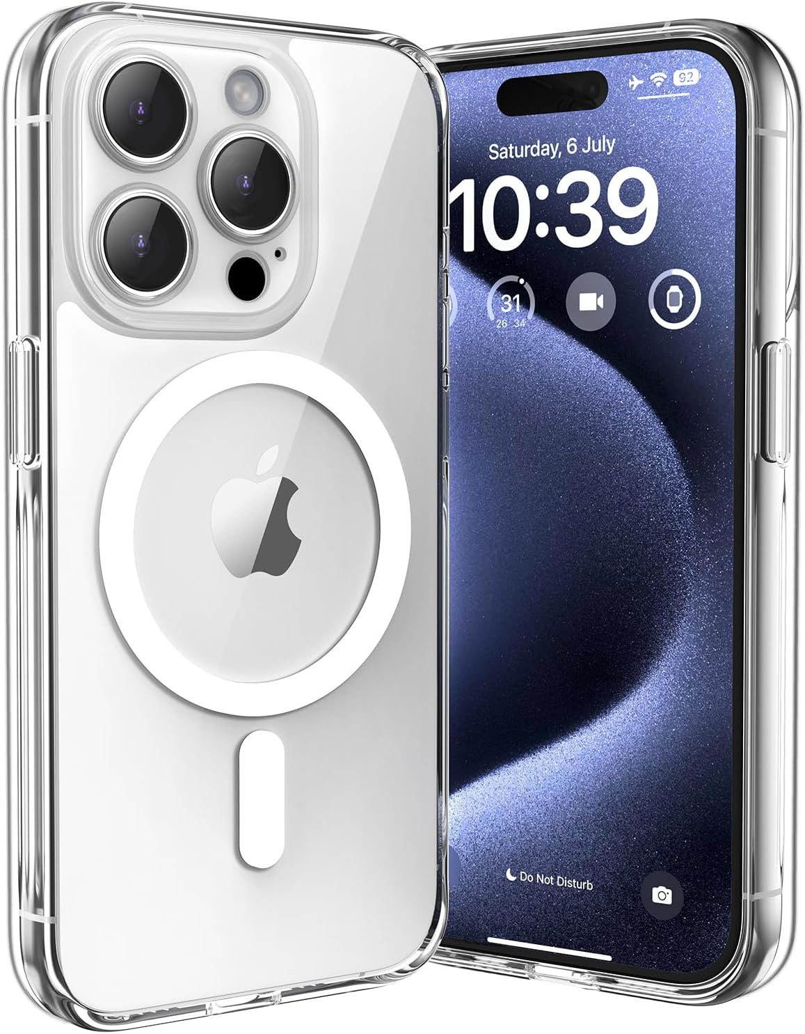 CALOOP Magnetic Case for iPhone 15 Pro with MagSafe,Hard Frame Sturdy Military-G...