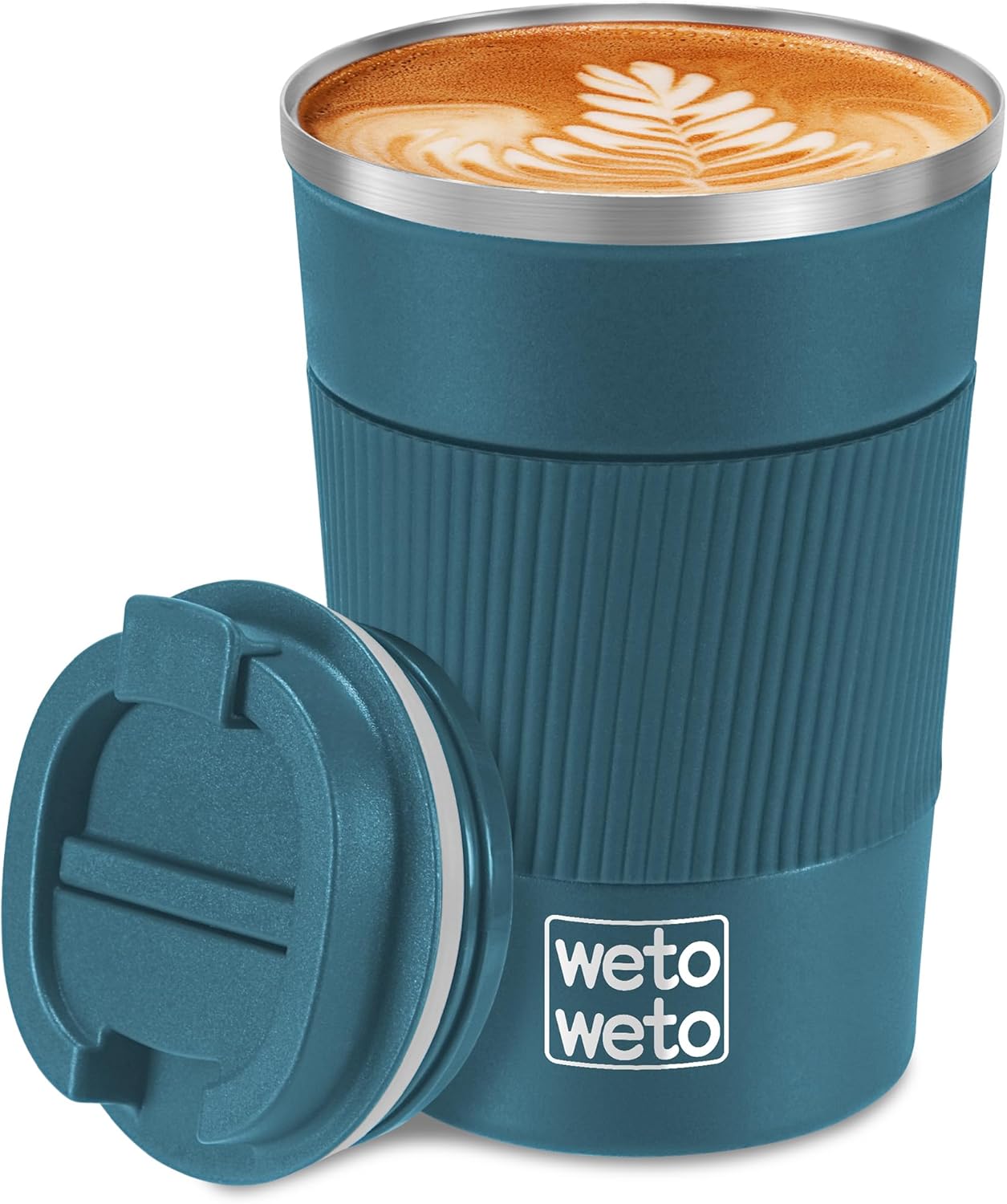 WETOWETO 12 oz Insulated Coffee Cup, Spill Proof Travel Coffee Mug, Vacuum Stain...
