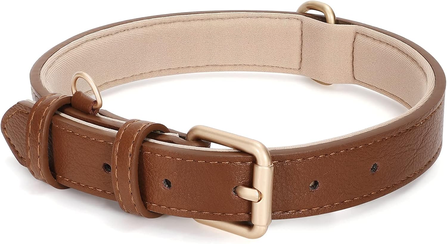 JASGOOD Leather Dog Collar for Small Medium Large Dog Adjustable Soft Breathable...