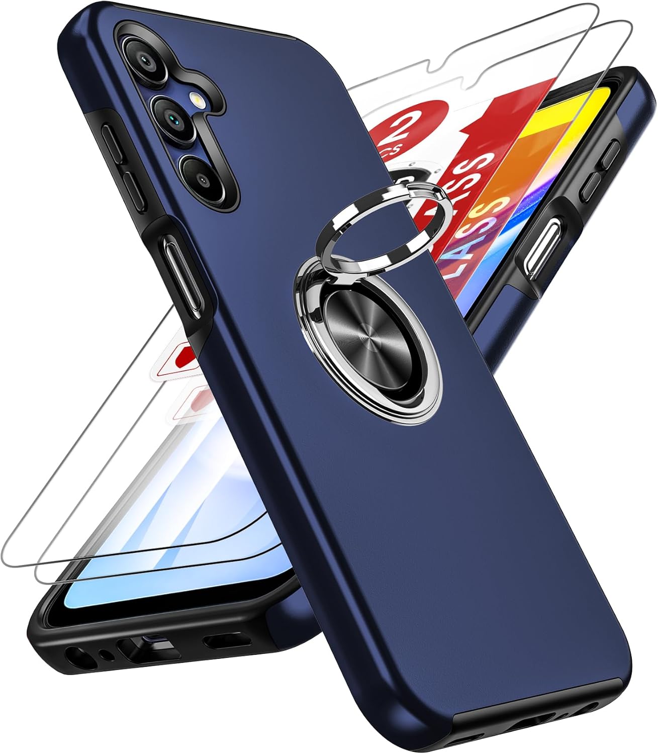 LeYi for Samsung Galaxy A15 4G/5G Case: and 2 Tempered Glass Screen Protector, w...