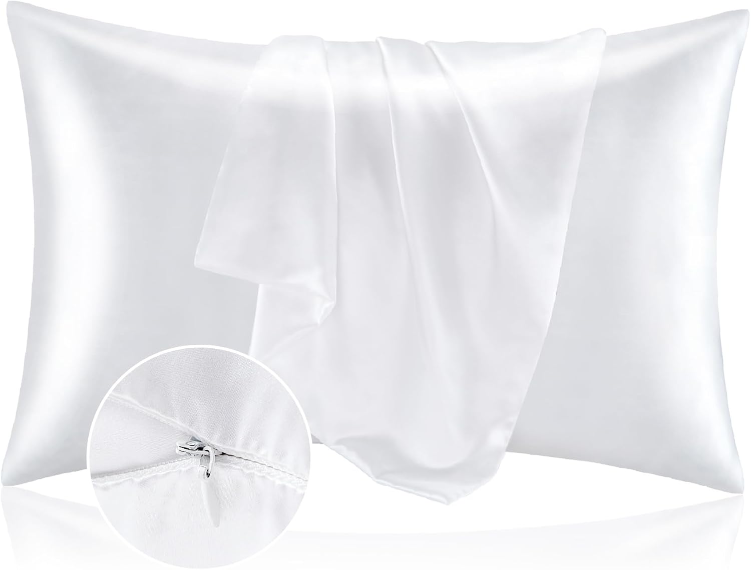 BEDELITE Satin Pillowcase, Special Pillow Cases with Zipper, Innovative Super So...