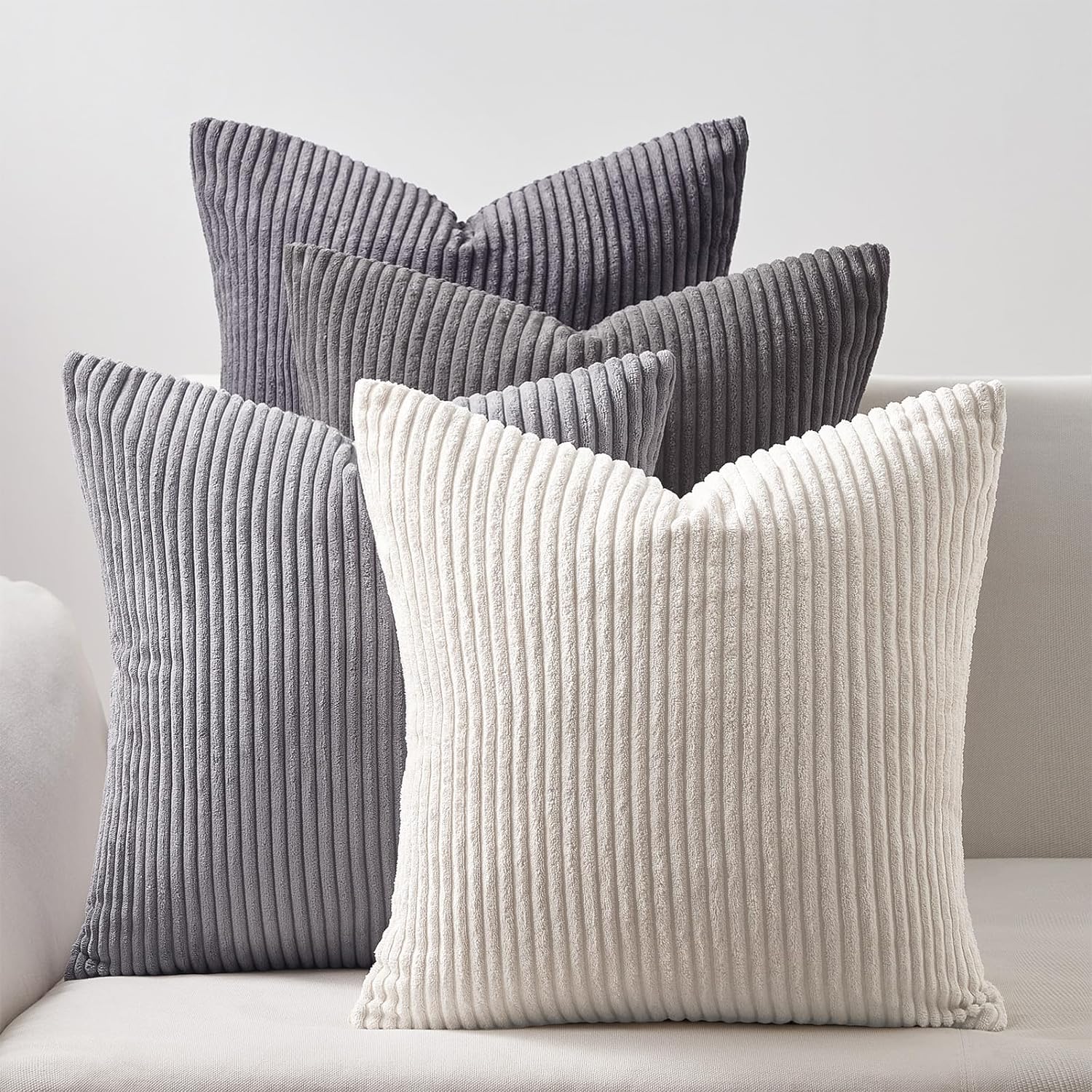 Topfinel Grey Cushion Covers 50cm x 50cm Winter Sofa Bed Colorful Cushions Soft...