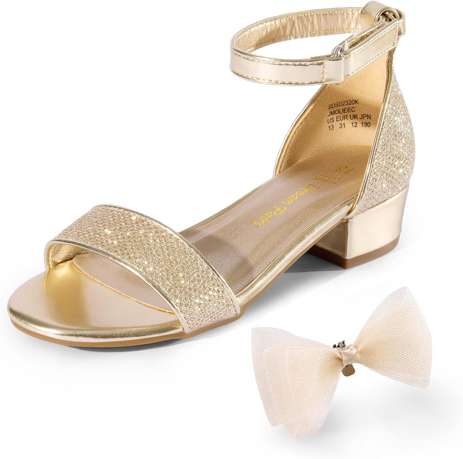 DREAM PAIRS Girls Sandals, Special Low Heel Dress Pump for Kids, Innovative Ankl...