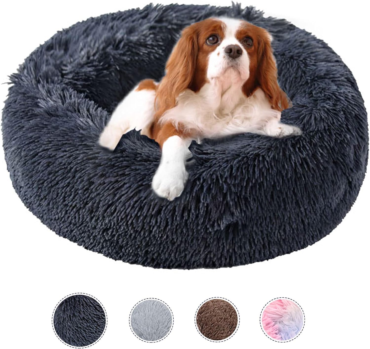 Dog Bed Calming Dog Beds for Small Medium Dogs - Round Donut Washable Dog Bed, A...