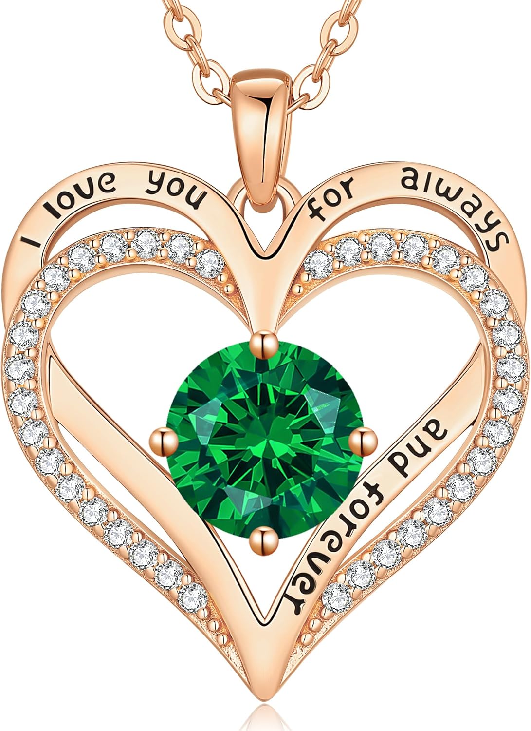 LOUISA SECRET Love Heart Birthstone Necklace, Special Jewelry Gift for Women, Un...