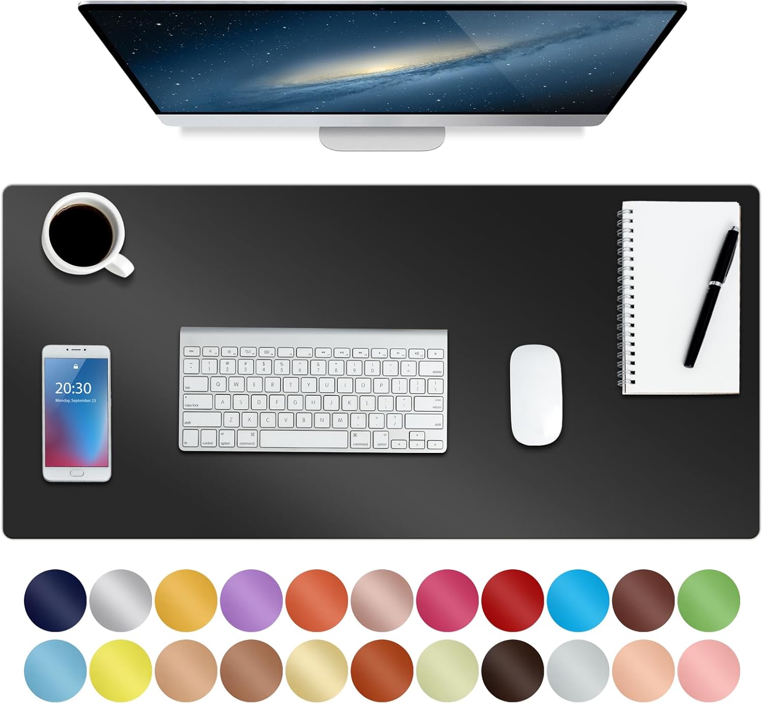 Boutilon Leather Mouse Pad, Special Extended Desk Pad for Keyboard and Mouse, Hi...