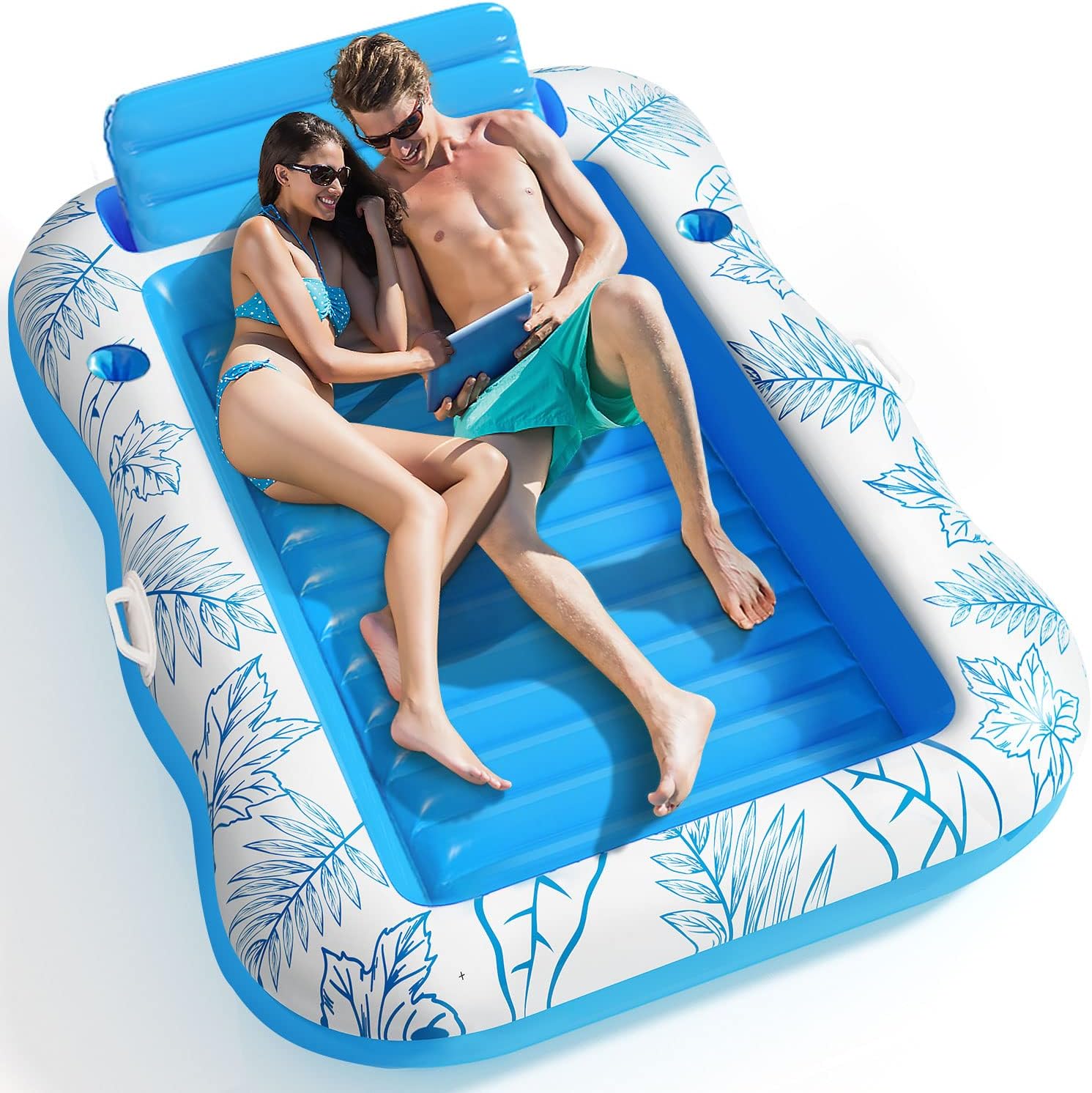 Inflatable Adult Pool Lounger Float - BAIAI Large Beach Sun Tanning Floaty Raft...