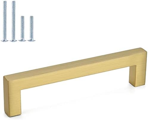 LONTAN 20 Packs Brass Drawer Handles Gold Wardrobe Handles - Kitchen Cupboard Do...