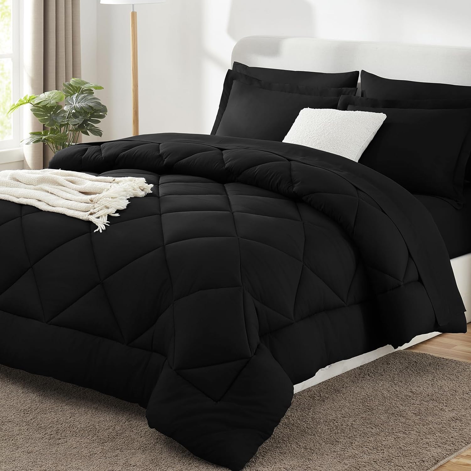 CozyLux King Comforter Set, Special All Season Bedding Set with Sheets 7 Pieces...