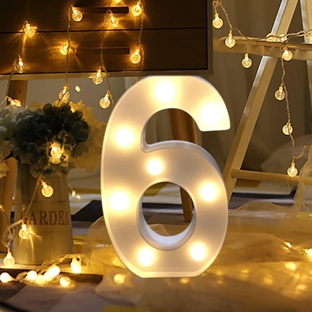 Guijiyi Number Light Sign, Special Marquee Number Light Up for 0-9 Digits, Innov...